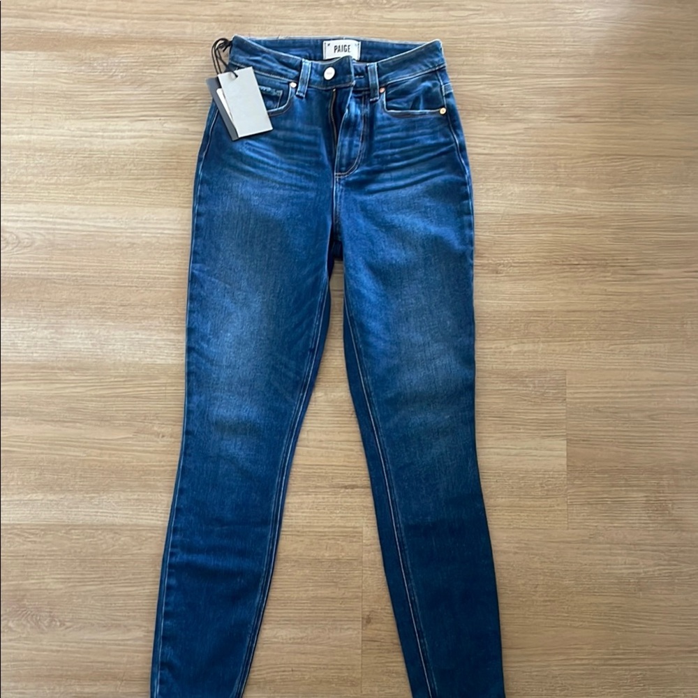 PAIGE Women's Dark Blue Skinny Jeans